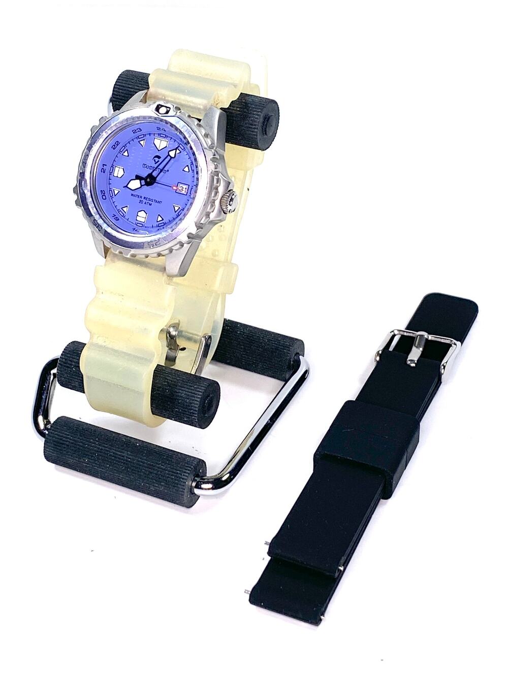 Momentum M1 Mini Womens Dive Watch 31mm Purple Dial Clear Rubber Quartz 200M